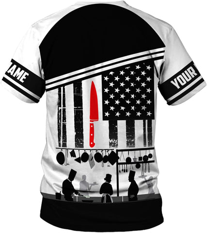 MoonArt Personalized Chef Shirt, 3D Chef Shirt Gifts Lover Men Women, Tshirt Chef Cook Knife, Master Chef Gifts