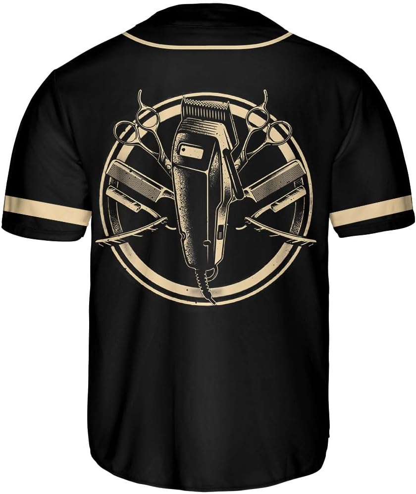 Personalized Barber Shop Baseball Jersey, Hairdresser Jersey, Barber Tools Hat