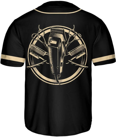 Personalized Barber Shop Baseball Jersey, Hairdresser Jersey, Barber Tools Hat
