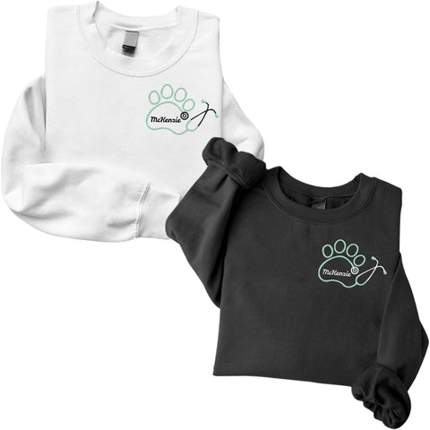 Personalized Veterinarian Embroidered Sweatshirt, Custom Vet Tech Shirt, Veterinary Technician Week Gifts, Veterinary Gifts