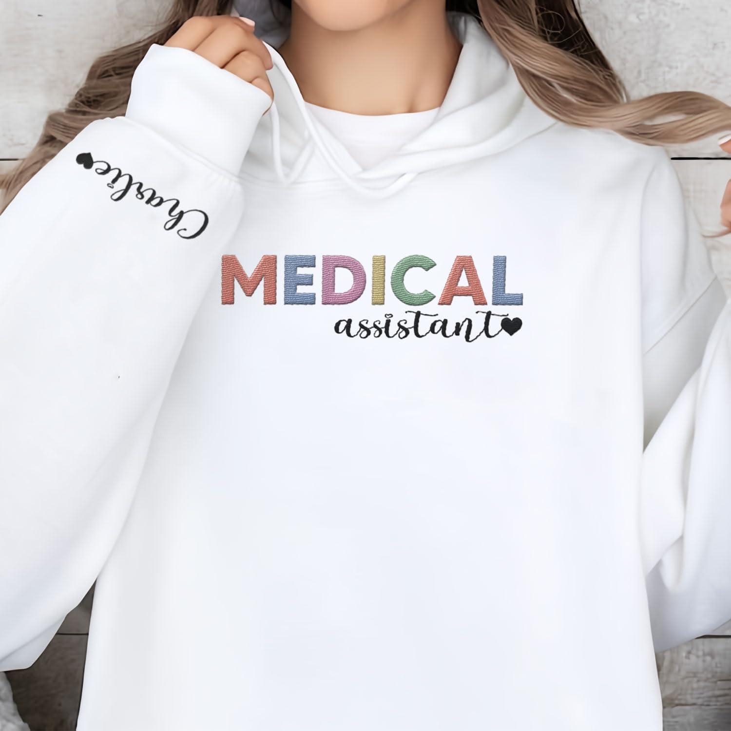 Custom Medical Assistant Embroidered Sweatshirt for Women, MA Nurse Crewneck, Medical Assistant Shirts Gift for Nurse