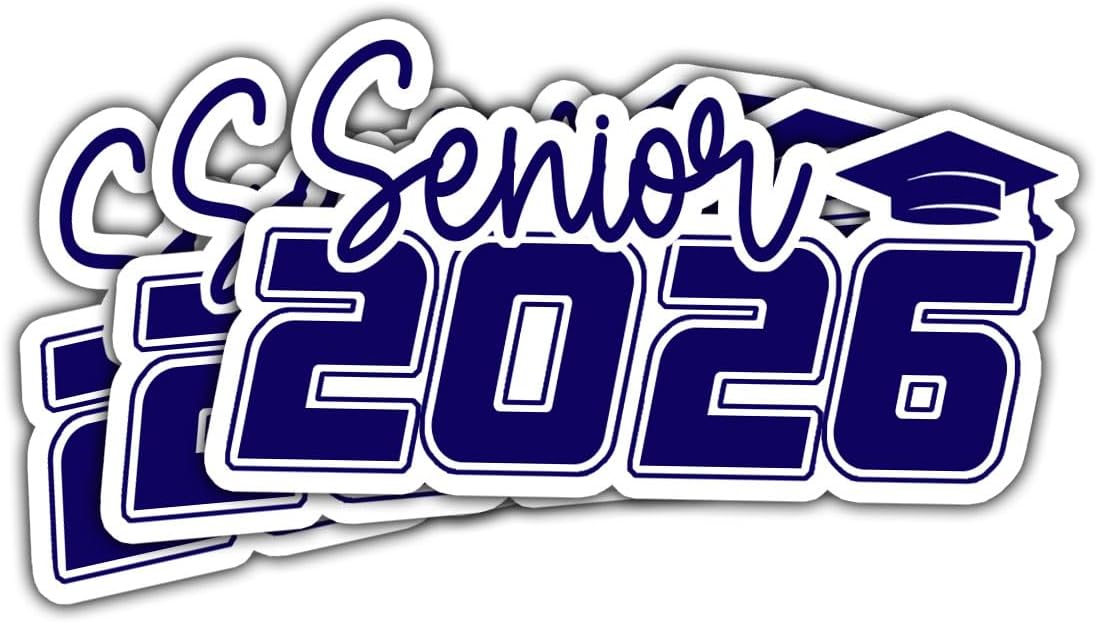 3 Pcs Senior 2026 Sticker, Class of 2026 Sticker, 2026 Senior Sticker, Graduation 2026 Sticker for Laptop Water Bottle Phone Car Window Helmet Vinyl Stickers 3 Inches (Class of 2026)