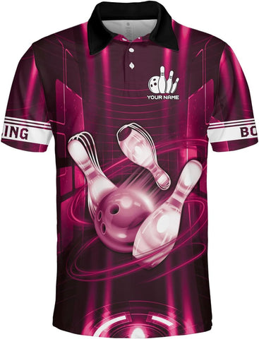 Custom Bowling Polo Shirt Personalized 3D Team Name Bowling Shirts for Men Women Jersey Unisex Bowler Short Sleeve Gift Tee