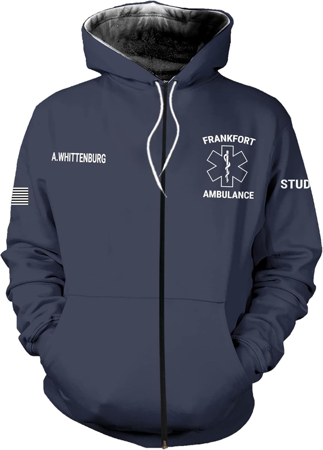 Vybonz Customize Name EMS EMT Hoodie For Men And Women All Over Printed Sportwear T Shirt, Zip Up Hoodie, Sweatshirt