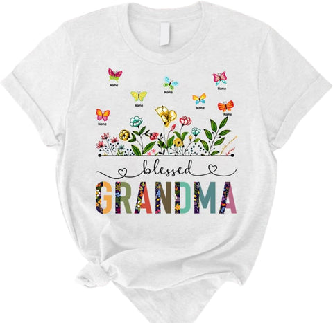 Personalized Grandma Shirt, Custom Mom T-Shirt with Nickname and Kid's Name Shirt, Shirt for Women, Mother's Day, Birthday