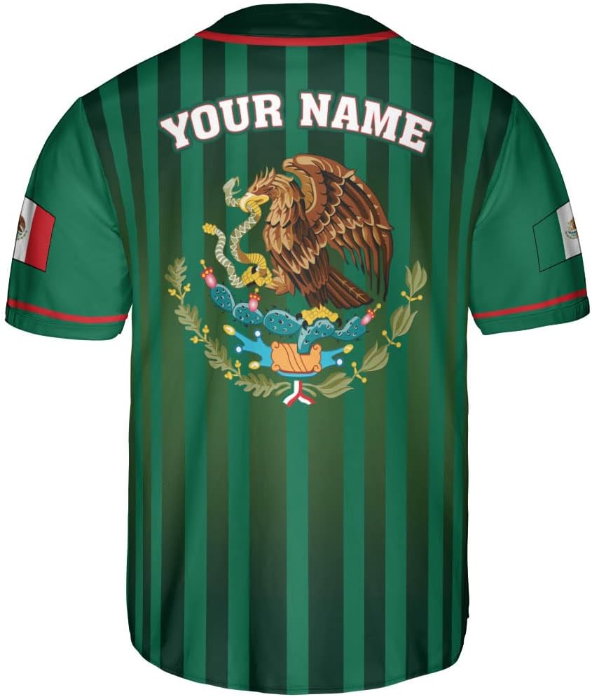 Personalized Name Mexico Jersey for Men and Women, Jersey Mexico Shirt 3D, Mexico Soccer Shirt, Mexican Jersey