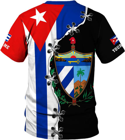 MoonArt Personalized Name Cuba Shirt 3D, Cuban Tshirts for Men and Women, Cuba Flag Shirt, Sweatshirt, Hoodies, Zip Hoodies