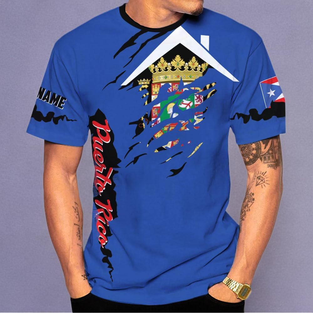 Mostefy Personalized Name Puerto Rico Shirt, Customized Puerto Rico Shirts for Men and Women, Puerto Rico Flag T-Shirt3