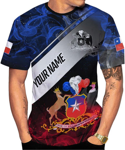 Personalized Name Chile Shirts for Men and Women, Chile Chilean Flag Pride Gift T-Shirt, Chilean Map and Flag