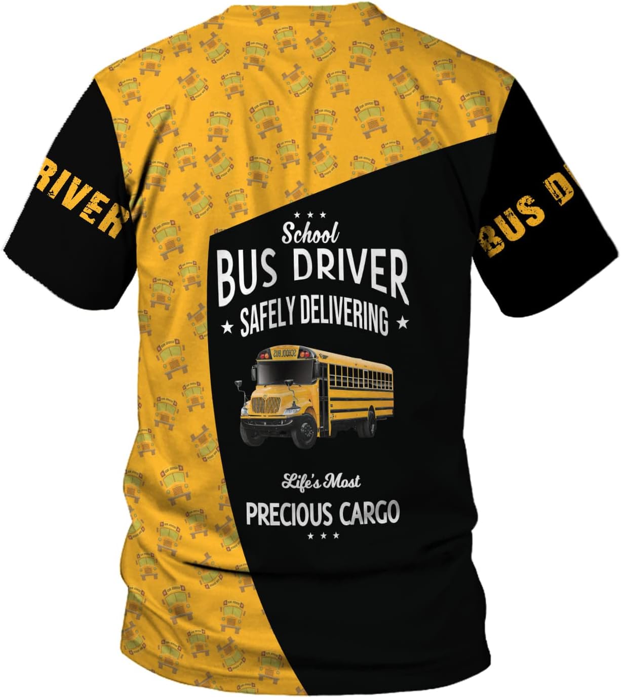 Personalized School Bus Driver Shirt Custom School Bus Driver Shirts Yellow Bus Driver 3D T Shirts Tshirt for Men and Women , Large-5X-Large