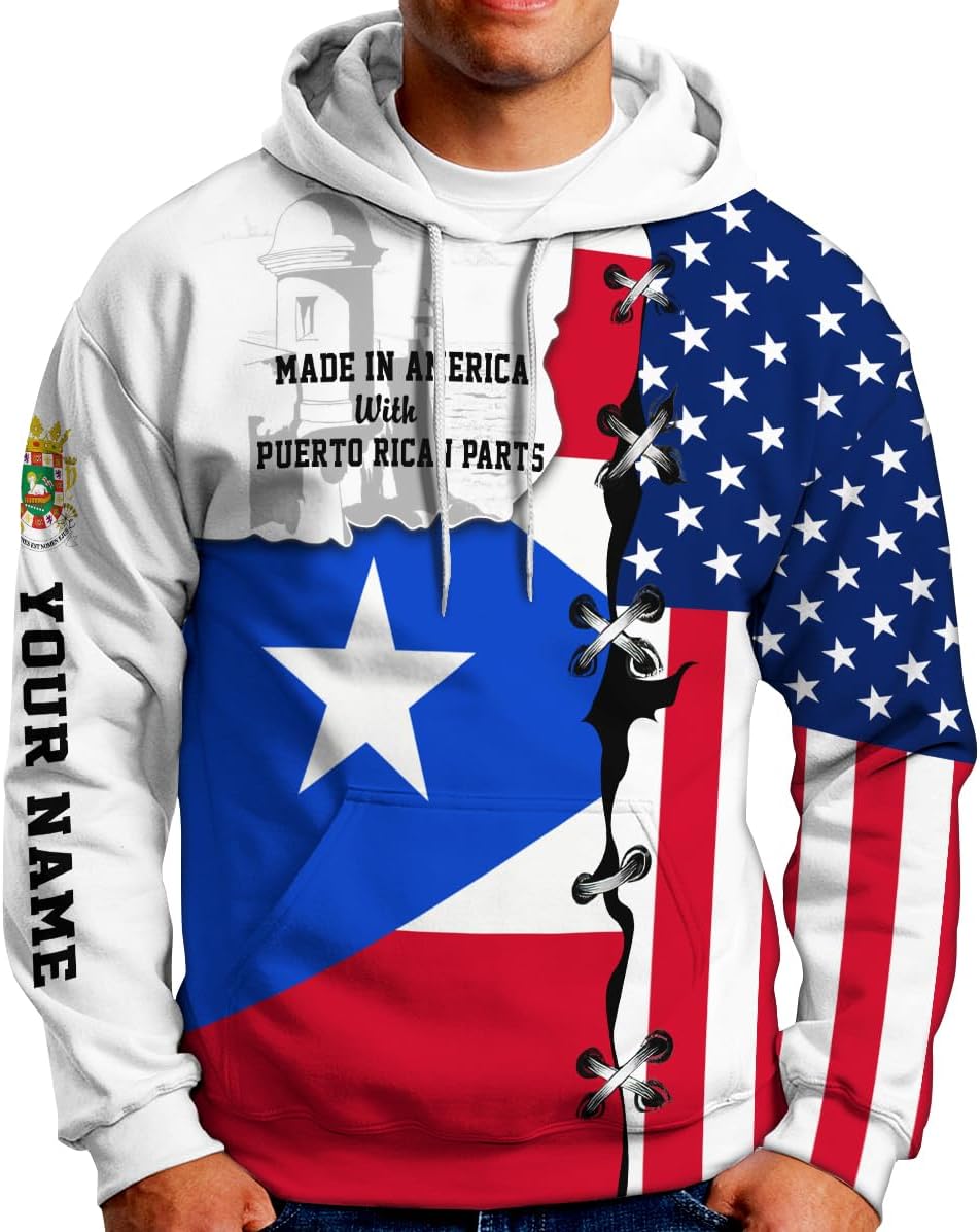 Suseaz Personalized Puerto Rico Shirts, Puerto Rican Pride Flag Tshirt Hoodie for Men and Women, Camisa Puerto Rico Shirt
