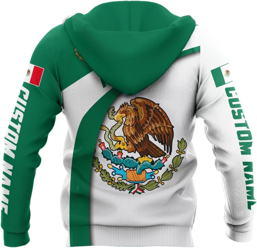 Personalized Name Mexican Hoodie 3D, Customized Mexican Hoodies for Men, Unisex Mexico Hoodie 3D, Mexico Hoodies for Men, Mexico Flag Gift for Women, T Shirt, Zip Up Hoodie, Sweatshirt HDM107