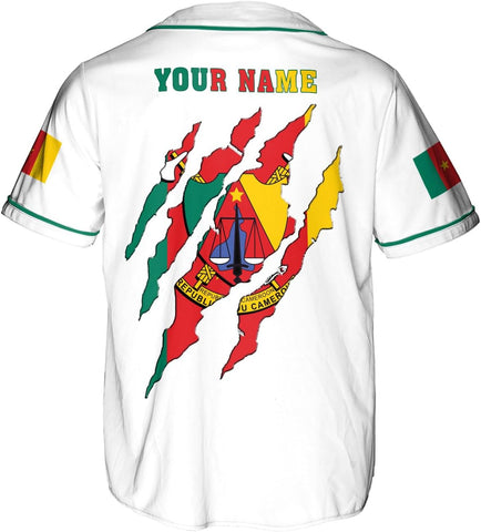 Leprints Personalized Cameroon Baseball Jersey, Cameroonian Soccer Shirt Cameroonian Pride Flag Cameroon Jersey Men Women