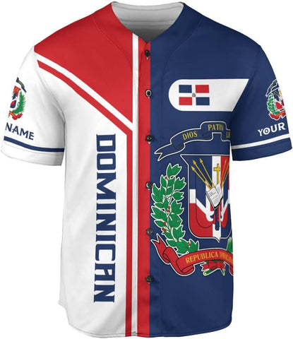 Leprints Personalized Dominican Republic Baseball Jersey Shirt,Team Name Republic Dominicana Baseball Jersey for Men,Women