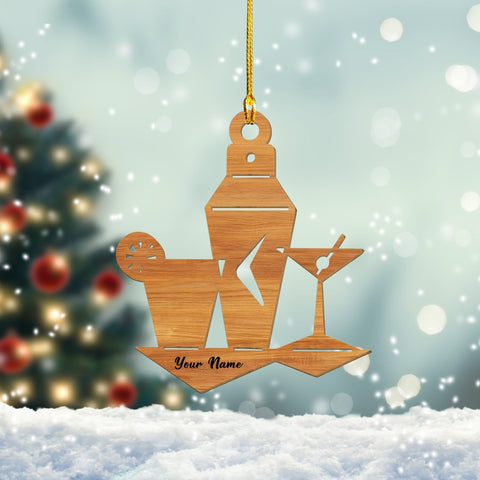 MAPrints Personalized Bartender Christmas Ornaments, Bartender Wood Ornament, Personalized Bartender Gift, Best Christmas Ornament 2024, Ornament Xmas Tree Hanging Decor Keepsake (BTD 7)