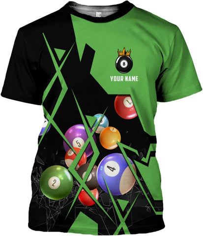 Parvii Personalized Billiards Shirt for Men, 8 Ball Pool Shirt, Billiards Gift