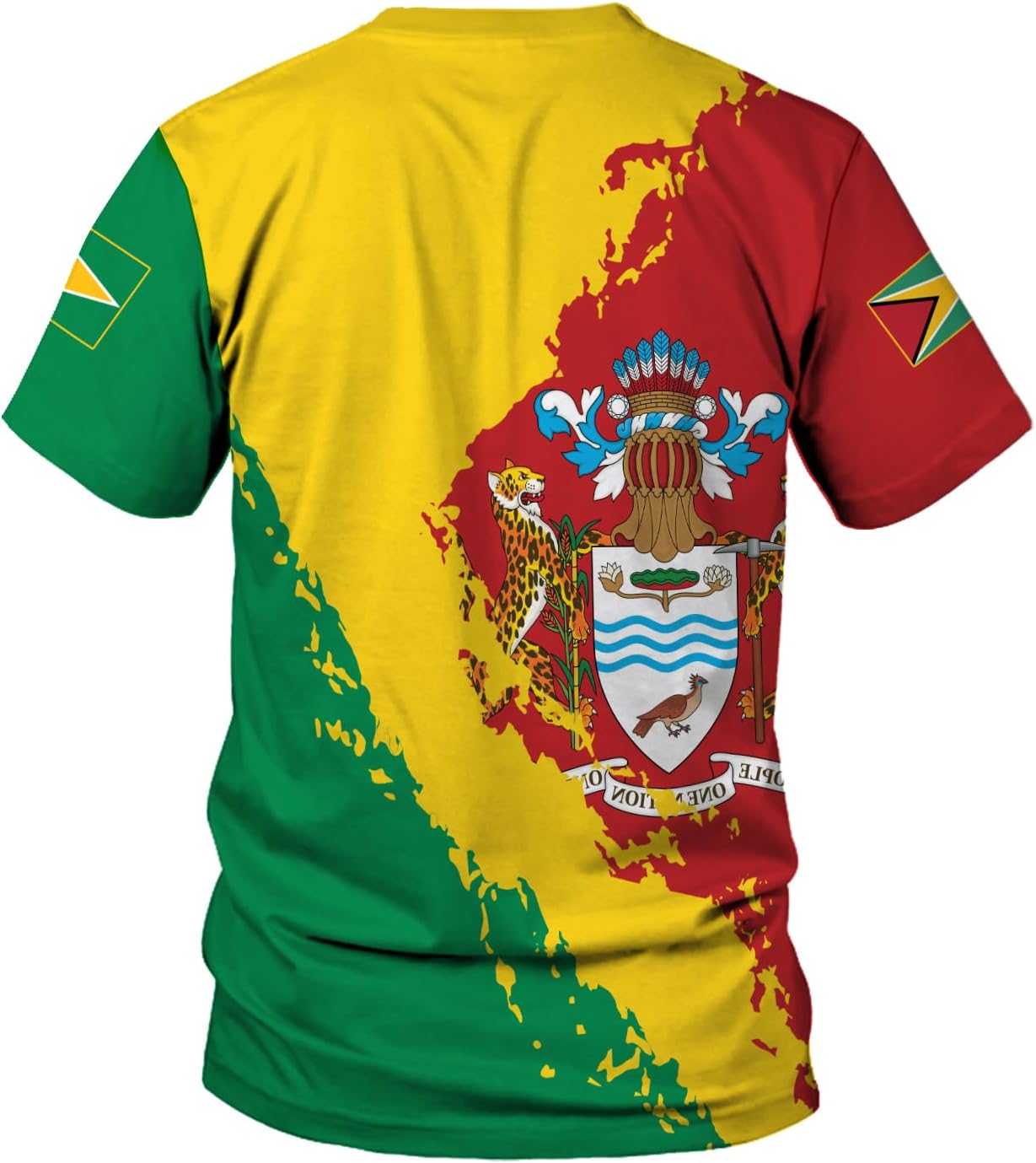 Artparel Personalized Guyana 3D Guyana Flag Shirt - Unisex Adults - Green - Short Sleeves - 5X-Small-Large