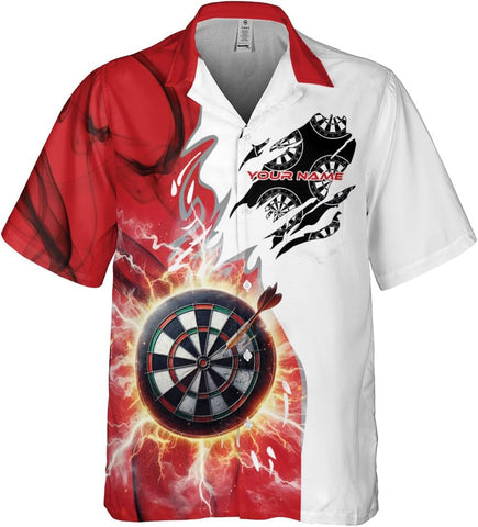 Personalized Name Darts 3D Hawaiian Shirt Unisex S-5XL Gift for Darts Player Dart Shirts for Men Custom Darts Shirts for Men