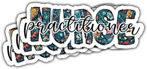 3 Pcs Nurse Practitioner Sticker, Brain of Doctor Heart of Nurse Sticker, Funny NP Sticker for Medical Workers, Nurses, Doctors Gift for Laptop Notebook Phone Kindles Tumbler (Nurse Practitioner 2)
