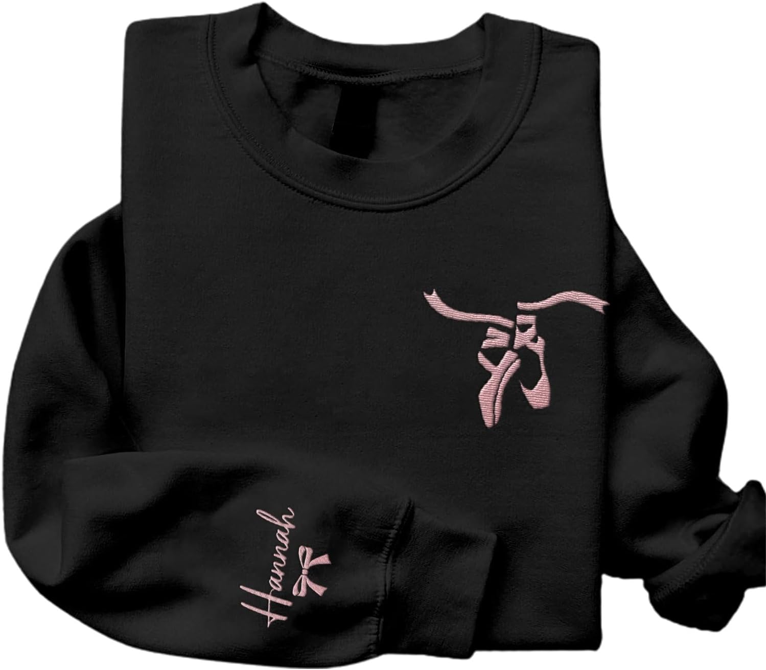 Suseaz Personalized Embroidered Ballet Dancing Sweatshirt Ballerina Dancer Pullover Hoodie Dance Girl Heart Beat Hoodie