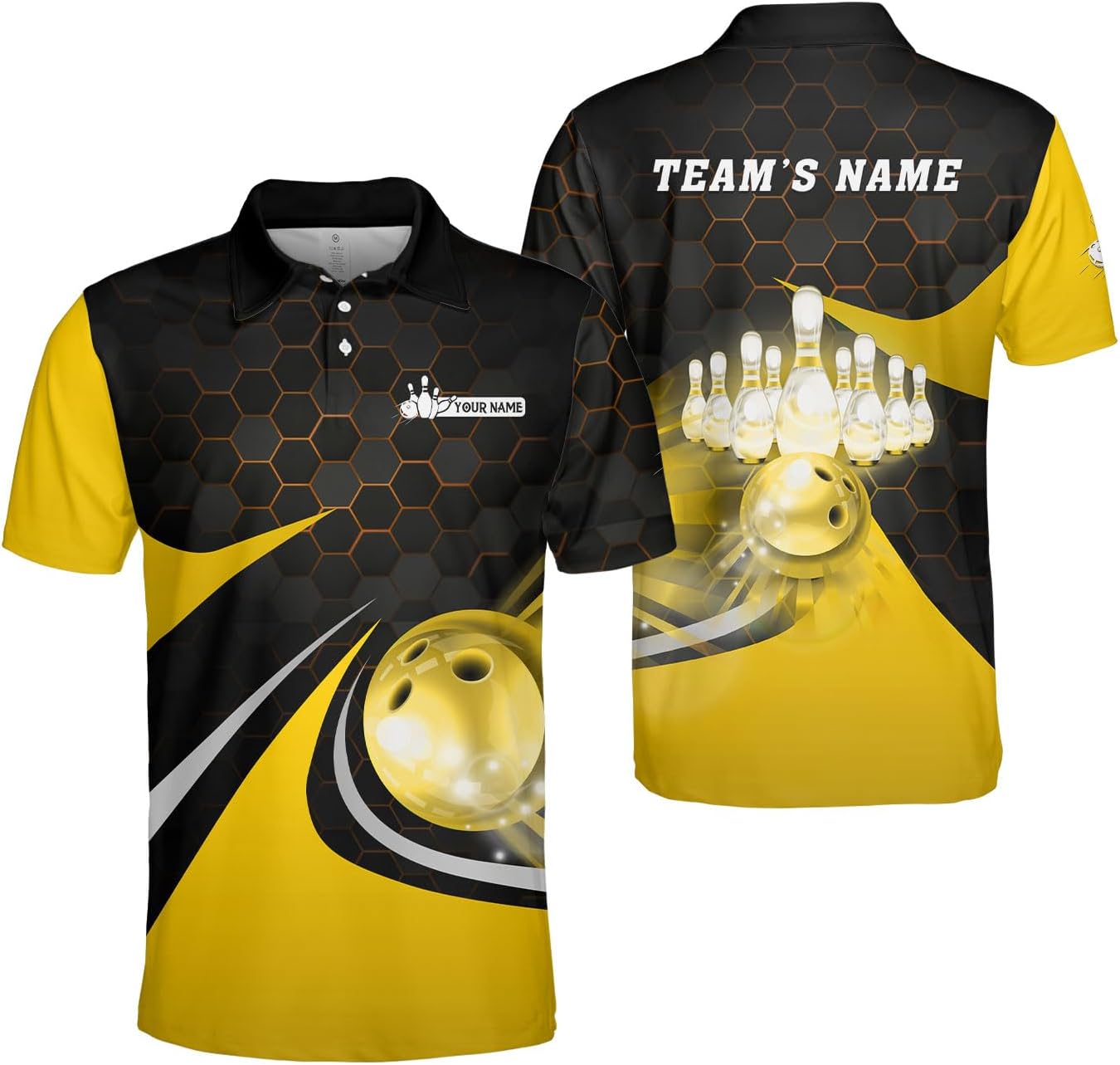 Mostprints Personalized Name Bowling Polo Shirts 3D for Men and Women, Bowling Shirt, Bowling Team