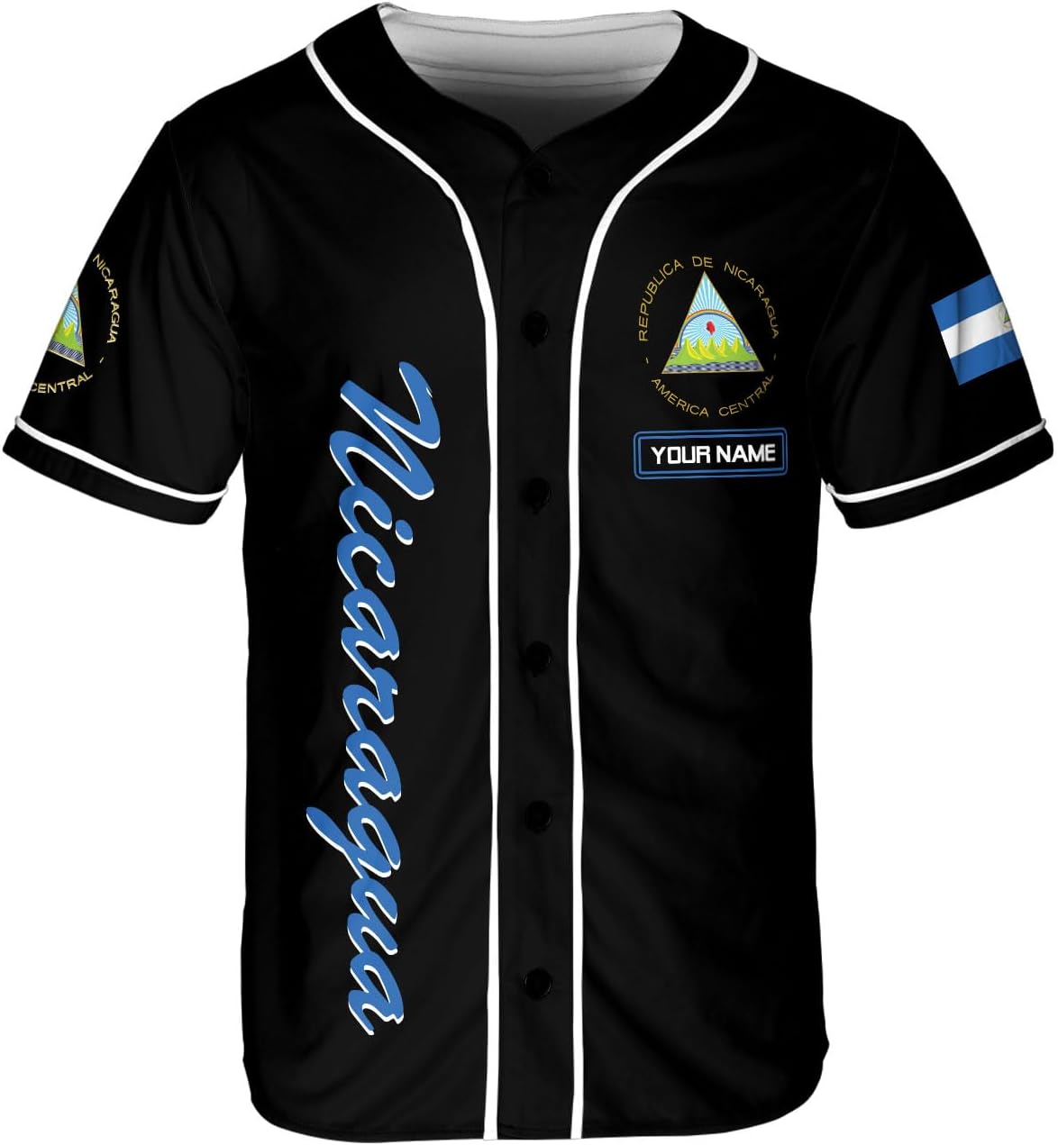 Podagree Personalized Nicaragua Baseball Jersey Shirt Name Nicaraguan Baseball Jersey for Men & Women Nicaraguan Camisas
