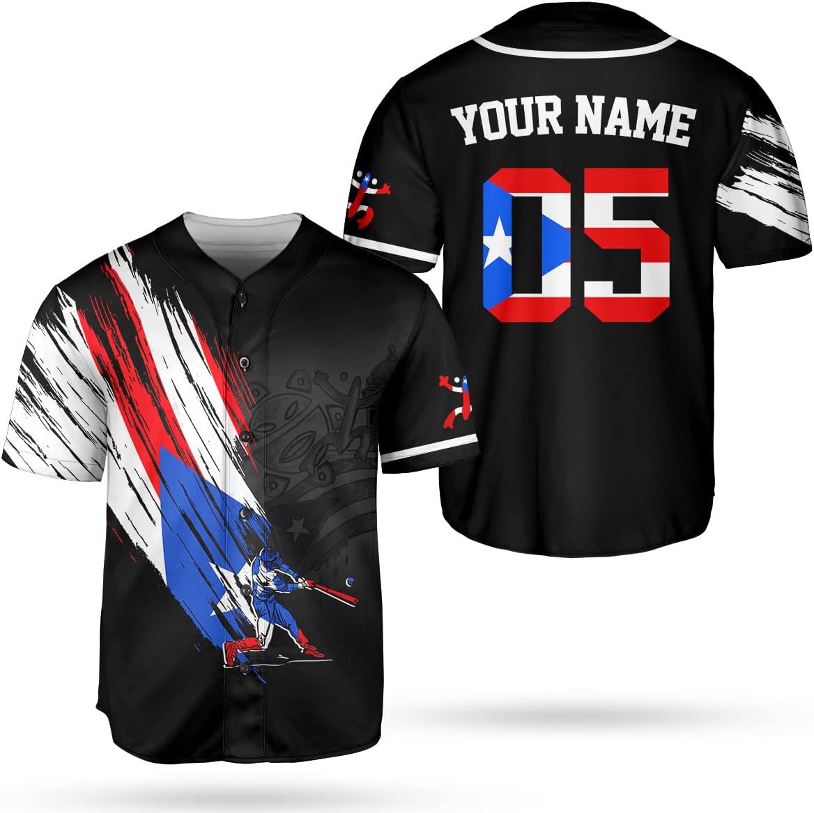Personalized Puerto Rico Baseball Shirt, Customized Team Name Puerto Rican Baseball Jersey for Men