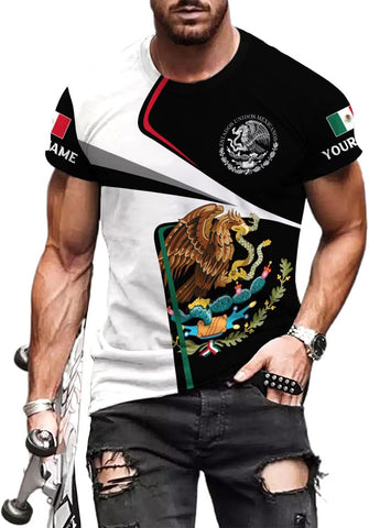 Personalized Name Mexican Shirts for Men, Customized Mexico Shirts for Men, Mexico Shirts for Women Mexico Shirt Eagle Flag