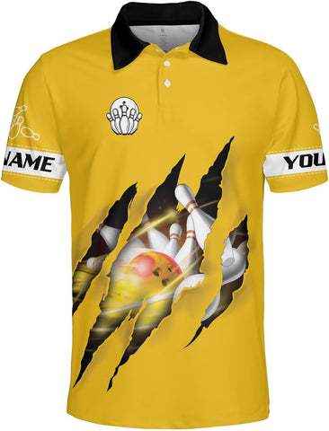 Custom Bowling Polo Shirt Personalized 3D Team Name Bowling Shirts for Men Women Jersey Unisex Bowler Short Sleeve Gift Tee