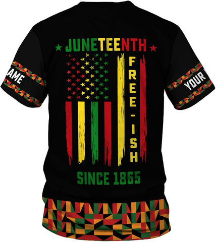 Lighthuy Personalized Juneteenth Shirt 3D, Juneteenth Shirts Women Gift, Customized Name Juneteenth Shirts for Men S-5XL