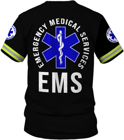 Vybonz Personalized Emergency Medical Technician, Custom Name Tshirt 3D EMT Shirts Paramedic Unisex Tshirts 3D for Men Women