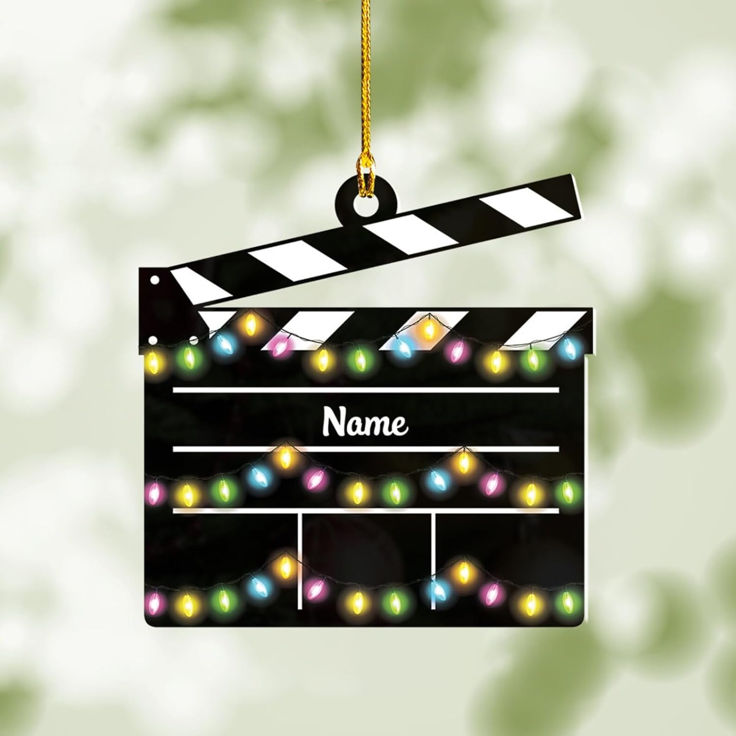 AOVL Personalized Film Clapboard Ornament Movie Clapper Christmas Ornaments Film Clapboard Ornament Film Clapper Ornament Director Clapboard Christmas Ornament Movie Clapperboard Theater (Film 6)