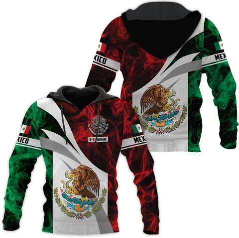 HomeDesign Custom Mexico Shirts Personalized Name Mexican 3D Flag Shirt for Men Women Aztec Unisex US Eagle Pride Camisas