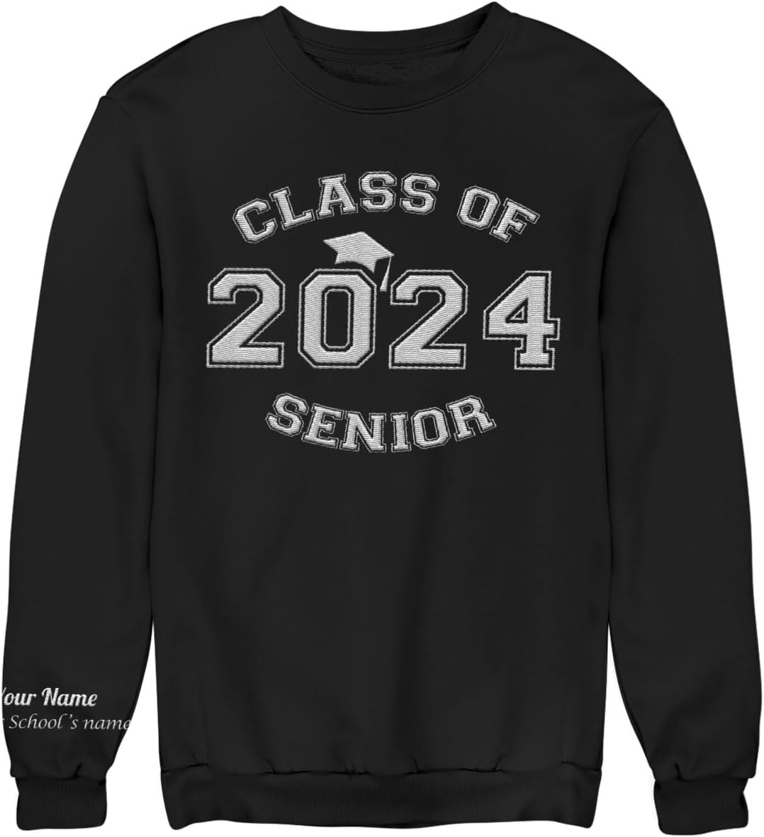MAPrints Personalized Senior 2024 Embroidered Sweatshirt, Graduation 2024 Class Of 2024 Senior Class Of 2024 Graduation Shirt