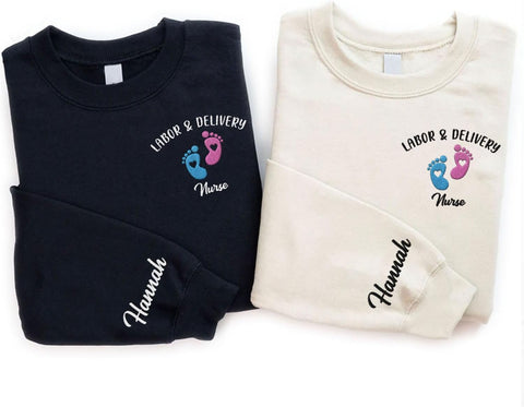 Leeprints L&D Sweatshirt, Personalized LD Shirt, Nurse Appreciation Gift