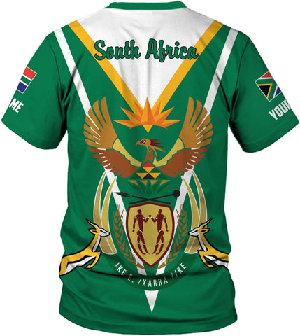 MoonArt Personalized South Africa 3D Shirt, African Pride T-Shirt, South Africa African Flag National Tshirt South African