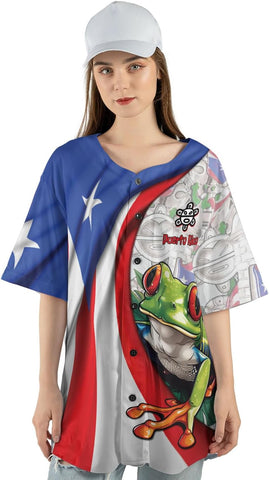 Personalized Puerto Rico Baseball Shirt,Customized Team Name Puerto Rican Baseball Jersey for Men,Women S-5XL