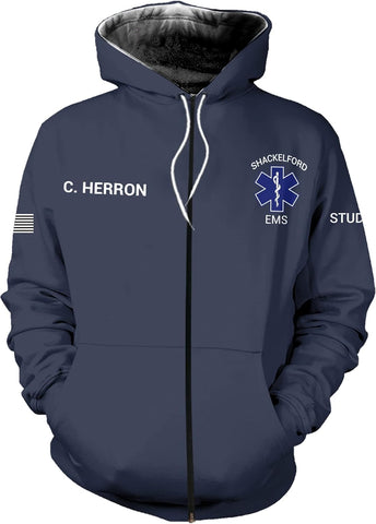 Vybonz Customize Name EMS EMT Hoodie For Men And Women All Over Printed Sportwear T Shirt, Zip Up Hoodie, Sweatshirt