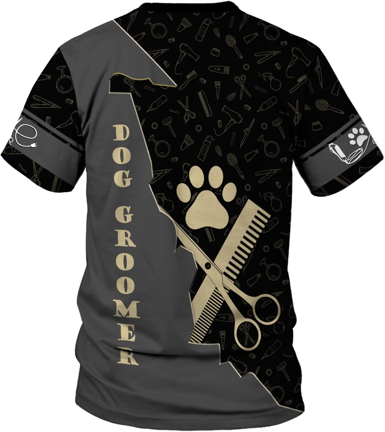 Mostprints Personalized Name Dog Groomer Shirt 3D, Funny Dog Groomer Apparel Shirts, Dog Groomer Gifts for Men and Women