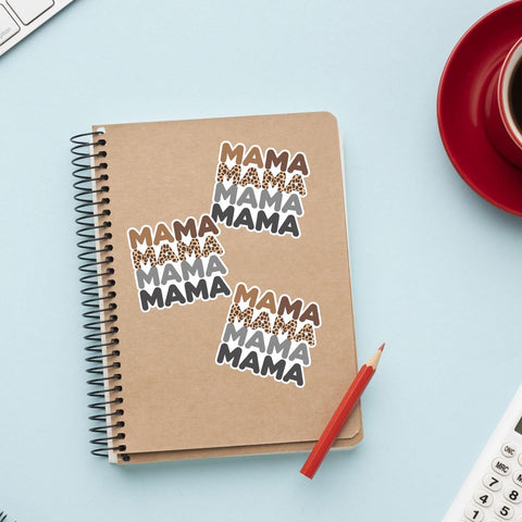 (3Pcs) Mama Mama Mama Sticker, Mama Vinyl Decal, Mama Cheetah Print Sticker, Mama Accessories, Great Gifts for Mom - Stickers for Laptop Water Bottle Phone Car Window Helmet 3"