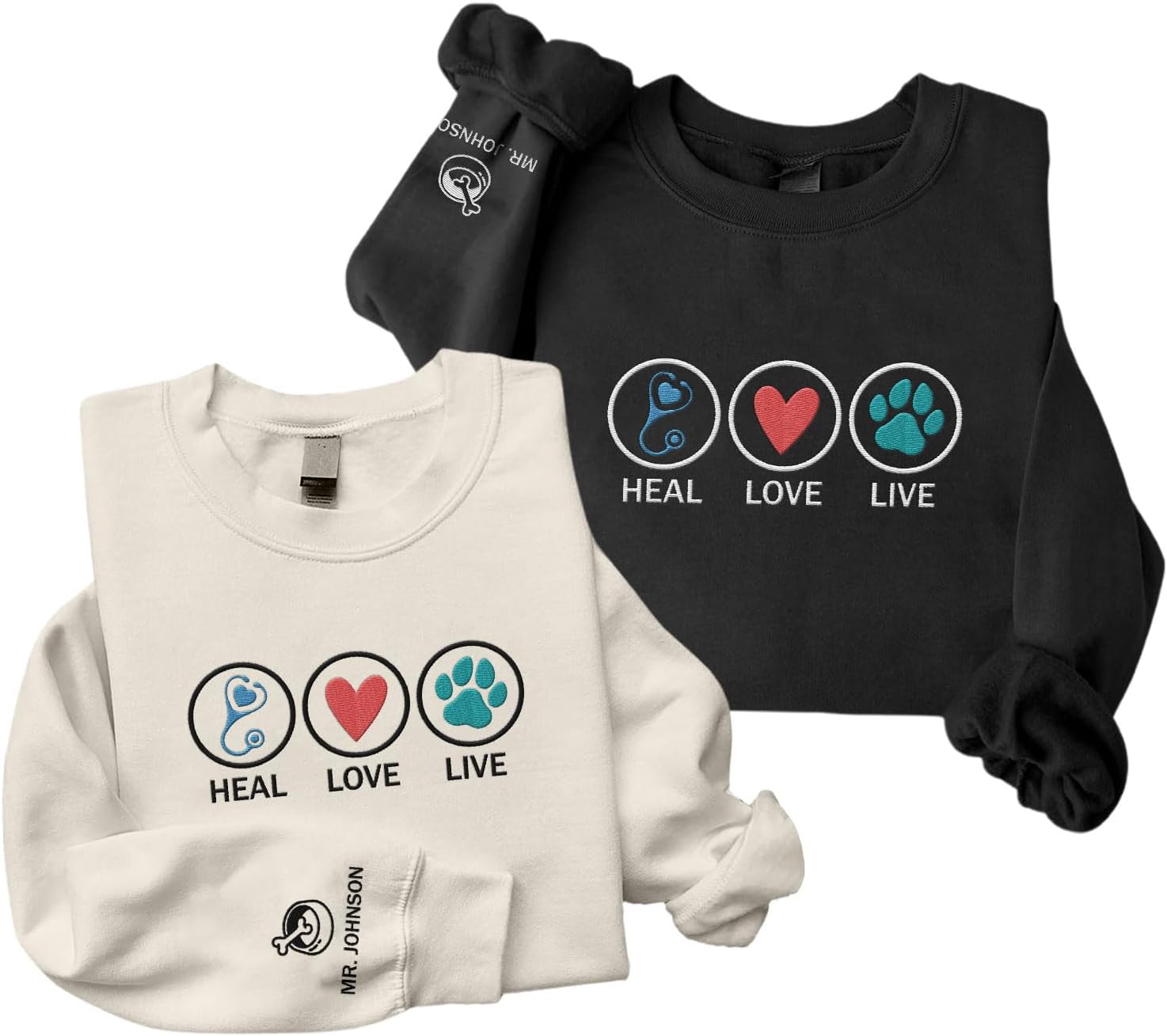 Leeprints Personalized Embroiderd Veterinary Medicine Sweatshirt - Vet Tech Sweater, Veterinarian Gift, Vet Med Staff Gifts