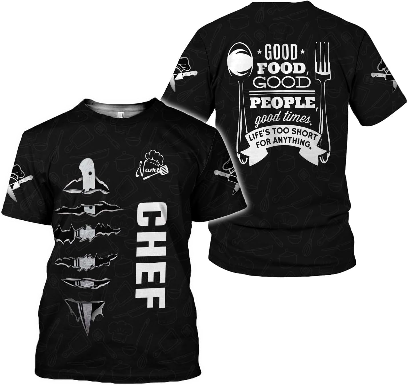 MAPrints Personalized Chef Shirt 3D All Over Printing for Men Women, Shirt Gifts for Chef Lover, Chef Camisas, Cocinero Shirt
