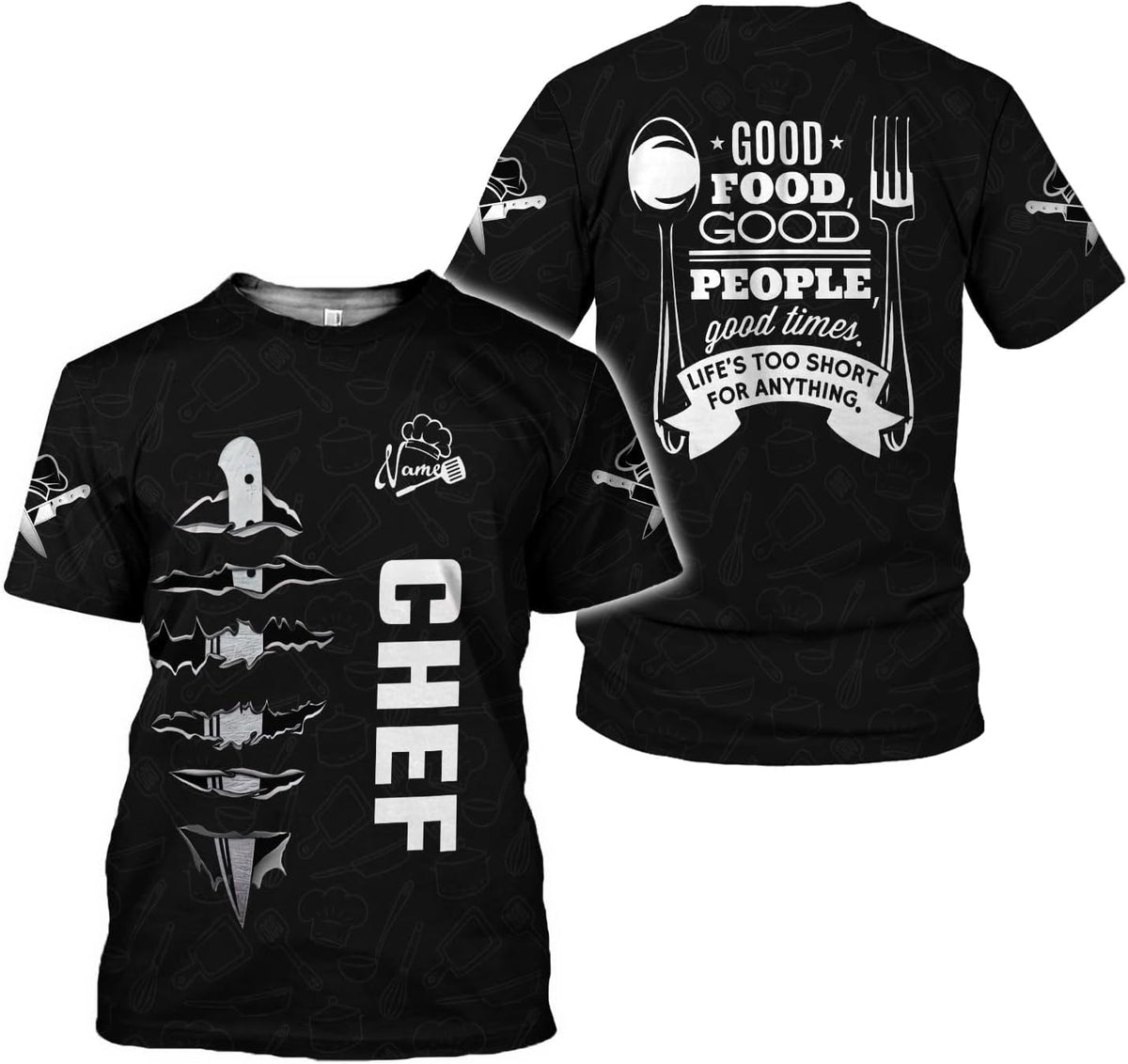 MAPrints Personalized Chef Shirt 3D All Over Printing for Men Women, Shirt Gifts for Chef Lover, Chef Camisas, Cocinero Shirt