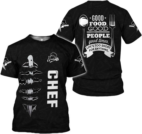 MAPrints Personalized Chef Shirt 3D All Over Printing for Men Women, Shirt Gifts for Chef Lover, Chef Camisas, Cocinero Shirt