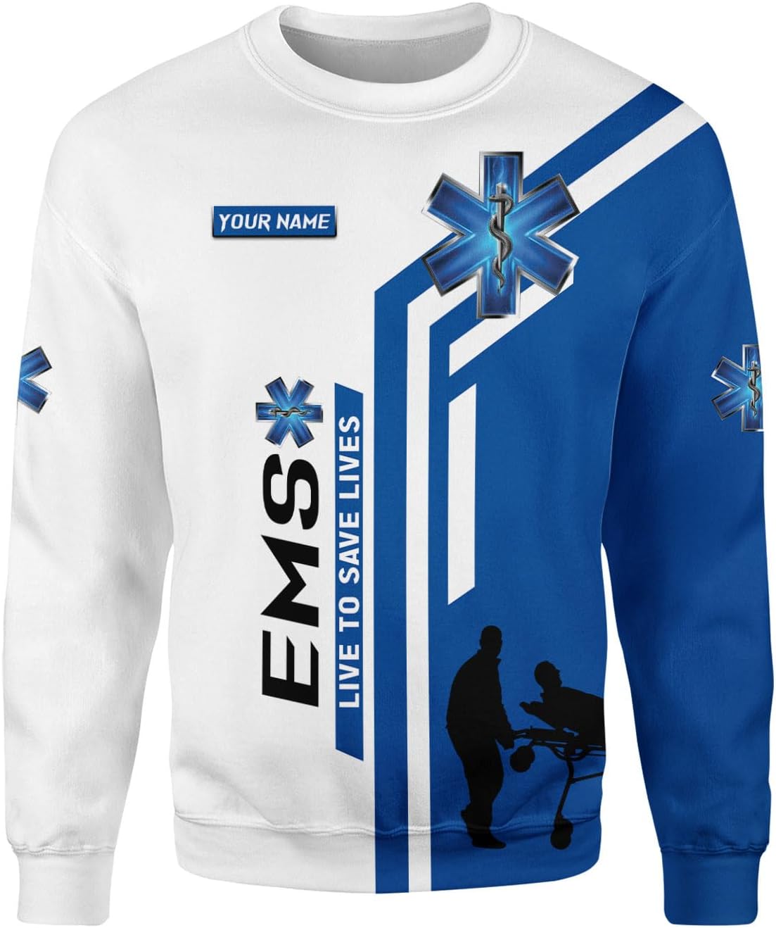Leeprints Personalized EMT Hoodie EMS Sweatshirt Custom EMS Zip Hoodie Paramedic Uniform Emergency Medical Technician Shirts