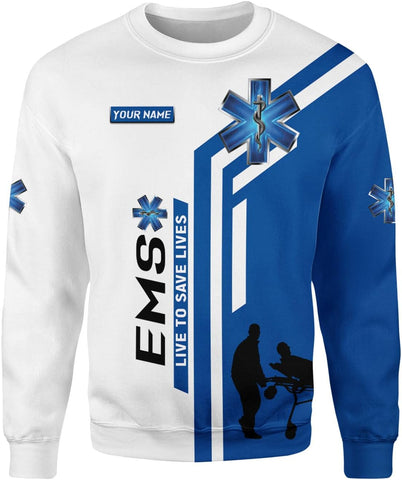 Leeprints Personalized EMT Hoodie EMS Sweatshirt Custom EMS Zip Hoodie Paramedic Uniform Emergency Medical Technician Shirts
