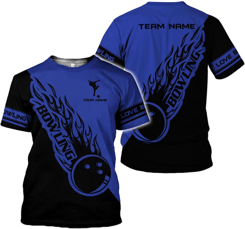 Rivelus Personalized Name Bowling Shirts for Men and Women 3D, Bowling Shirts for Team Bowling, Bowling Shirts Gift