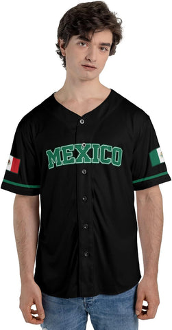 Personalized Mexico Mexican Baseball Shirt, Customized Team Name Mexican Aztec Baseball Jersey for Men for Men,Women S-5XL