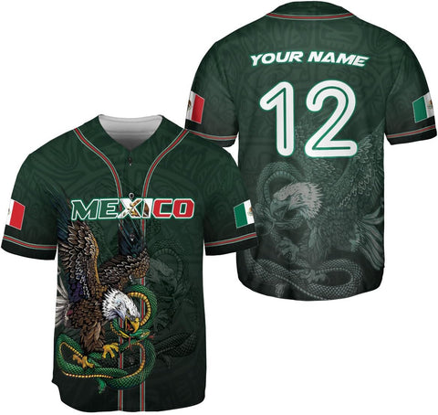 Mostprints Custom Mexico Baseball Jerseys Mexican Eagle & Flag Shirt for Teams, Mexico Shirts for Men & Women Size S-5XL