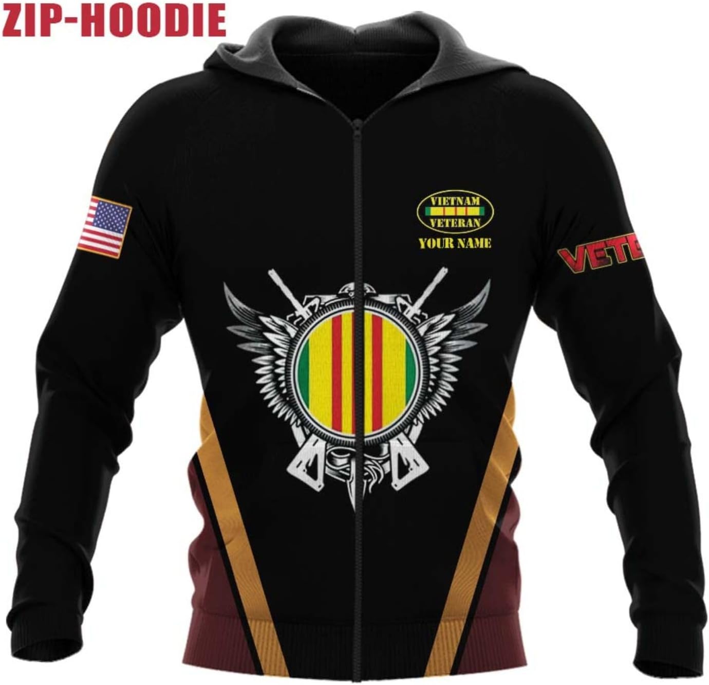 Ligthuy Personalized Name Vietnam Veteran Shirts 3D, Veterans Shirts for Men and Women, Veteran's Shirt Vietnam Veteran S-5XL